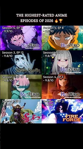 The Highest Rated Anime Episodes of 2026 (So Far!) 🏆 #anime #rezero #jujutsukaisen