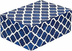 collectiblesBuy Handcrafted Blue White Decorative Storage Box Multipurpose Jewelry Organizer Rectangular Keepsake for Bathroom Kitchen Home Decor Accent