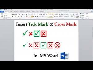 How to Insert Tick Mark & Cross Mark In MS Word | Tick Mark Shortcut In Word
