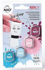 Colop Little NIO Replacement Pad Pastel Round .67" Stamp Ink Pad 4 Piece Set (Pastel)