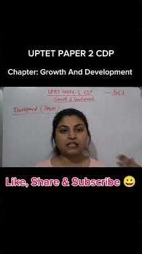#UPTET #CDP #GrowthAndDevelopment #ChildDevelopment #TeachingExam #RiseWithAnamika #ytshorts #exam