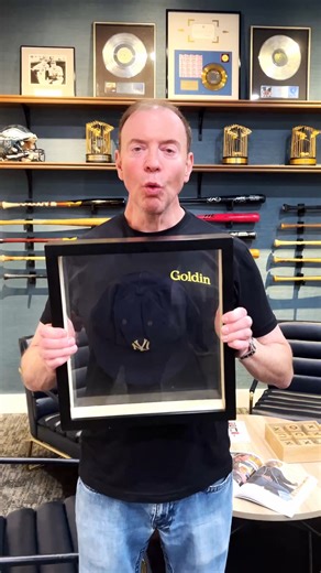 A piece of Baseball ROYALTY! 🤩😍🤯 This is Joe DiMaggio's Game-Used, Framed New York Yankees Spalding Cap from 1940 to 1945! This includes the famous 56-game hitting streak by DiMaggio during the 1941 season. BID NOW: https://bit.ly/4p4uP5Z The hat features the stitched in hat type and looks to be in tremendous condition Own a piece of greatness worn by a true legend by bidding in our historic Goldin 100! | Goldin