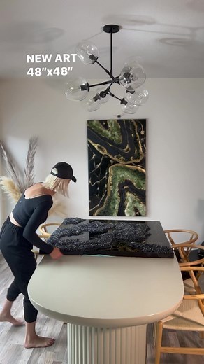 “Midnight” Geode Resin Art #art #interiordesign #interiorinspiration | AGA art studio