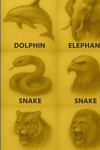"Legendary Style Animal Illustrations | Dolphin, Elephant, Snake, Eagle, Tiger, Lion"