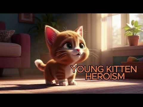 A young kitten chases away aliens