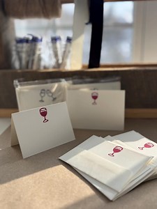 Hand-stamped Folded Notecards With Matching Envelopes, Red Wine, 12-pack - Etsy Canada