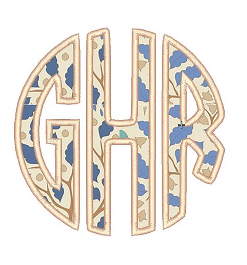 5 Inch Round Applique CIRCLE MONOGRAM Embroidery Font Design With SVG File for Precut Applique #1307 - Etsy