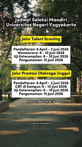 Complete Schedule for Independent Pathway Selection at UNY 2026