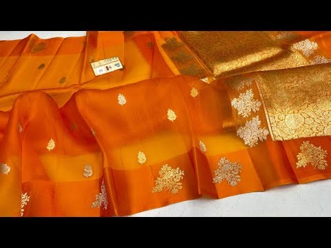 Banarasee pure handloom organza silk saree #whatsapp 9324546827