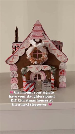 This DIY craft was a huge hit at my girls’ sleepover this weekend! They’re in seventh grade, and it kept them busy and off their phones for hours! 🙌🏻 I took them to Michael’s and they picked out their mini wooden Christmas houses which we found in the holiday craft section, then we picked out some extra decor like mini wreaths, garland, ribbon, glitter, ect. Tools we used were paint brushes, hot glue guns, and regular glue! The houses light up too which adds a neat final touch! It entertained 