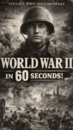 World War II in 60 Seconds (Old Documentary Style) WW2 #usa #history #worldwar2