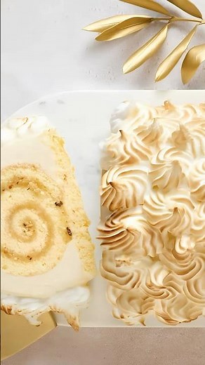 Baked Alaska Yule Log with Lemon Curd ⭐