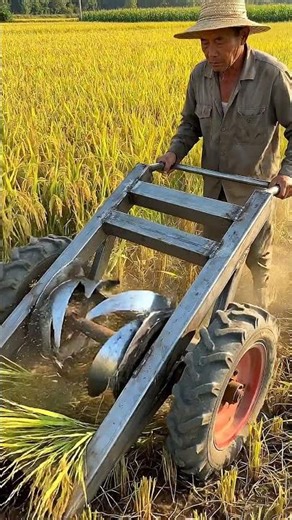 Smart DIY Rice Harvesting Machine | Efficient Farming Tool in Action