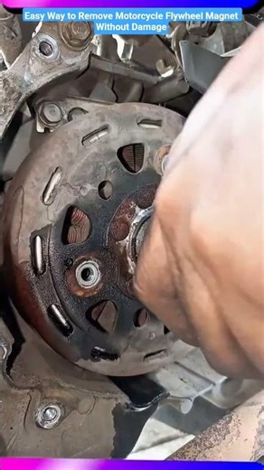 Easy Way to Remove Motorcycle Flywheel Magnet Without Damage #shorts #mechanic #tricks