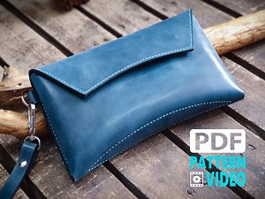 PDF Pattern for Curved Leather Clutch - Etsy
