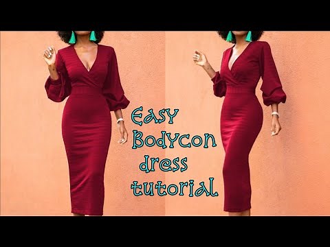 Easy bodycon dress cutting and stitching tutorial (Beginners friendly)