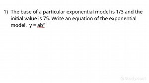 Writing an Equation that Models Exponential Growth Or Decay | Algebra | Study.com
