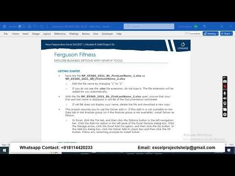 New Perspectives Excel 365/2021 | Module 8: SAM Project 1b Ferguson Fitness