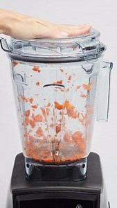 Dicing Hack! Did you know you can quickly chop ingredients with your Vitamix? Simply drop ingredients like onion, garlic, or carrot through the lid plug opening into the spinning blades on a low speed (Speed 4). | Vitamix