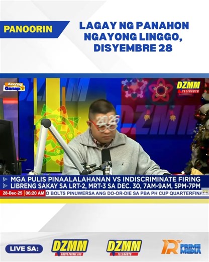 Narito ang ulat ni PAGASA weather forecaster Benison Estareja tungkol sa magiging lagay ng panahon sa bansa ngayong Linggo. Ang DZMM Radyo Patrol 630 ay napapakinggan sa 630 kHz AM Band at sabayang napapanood sa DZMM Teleradyo. #WeatherNews #DZMMRadyoPatrol630 | DZMM Radyo Patrol 630