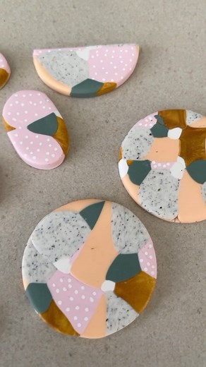 If your just starting out with polymer clay, this is one of the easiest ‘slabs’ to make! It’s also a great way to use up any scraps that co-ordinate! I added detail with Posca after it’s baked- but you could also add texture before baked. . . #polymerclay @sculpey_official #sculpey #earringmaking #earringmaker #craft #tutorial #youtube #craftersofinstagram #handmade | The Little Craft House