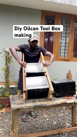 Diy Oilcan Tool Box Making Part:-2🔥 #youtubeshorts #diy #make #woodworking #wood #drill #asmr