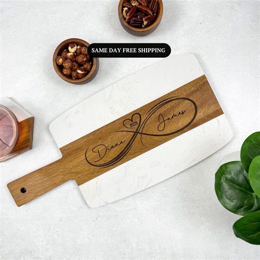 Engraved Marble Cutting Board: Personalized Wedding Charcuterie Board - Etsy