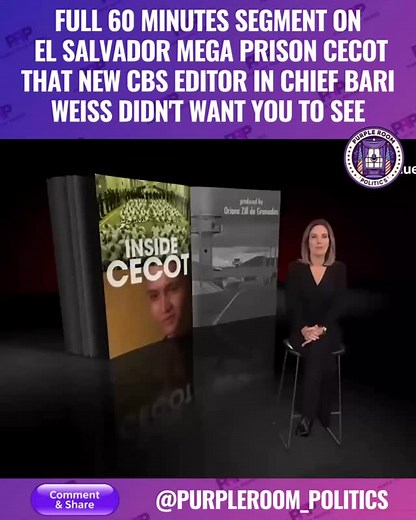 CBS News abruptly pulled a full 60 Minutes segment exposing El Salvador’s CECOT mega-prison, one of the world’s largest and most brutal detention facilities — just hours before it was set to air. The report documented harsh conditions, abuse allegations, and firsthand accounts from migrants deported to CECOT under U.S. immigration policies. Journalists involved say the segment had already cleared multiple editorial and legal reviews. The decision to pull it came from new CBS Editor-in-Chief Bari