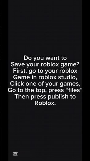 How to save your roblox game