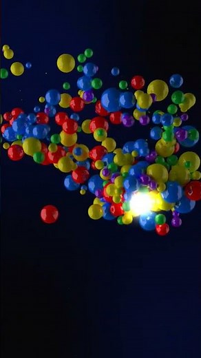 4K Abstract Swarm of Colored Balls with Relaxing Music! 1 Hour Calming Video for Relaxing