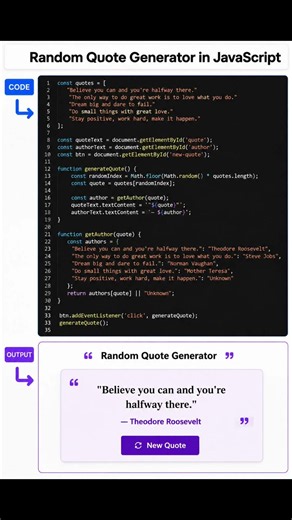 Build a Random Quote Generator with JavaScript 💬✨ | JavaScript Mini Project #codingsecrets #devlife