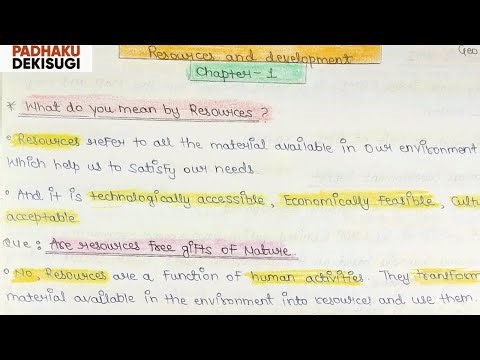 CBSE Class 10 Geography | Chapter 1 Resources and Development | Handwritten Notes | NCERT