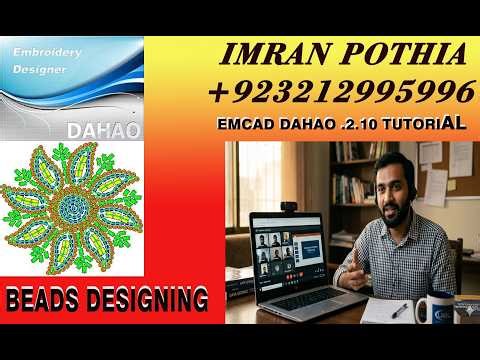 EMCAD DAHAO Tutorial on Setting Beads and Sequins | In Full Detail offset#imranpothia