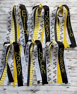 Personalized Embroidered Tennis Ponytail Streamer/tennis Hair Bow/ponytail Streamer/ponytail Bow/tennis Team Hair Bows/embroidered Hair Bow - Etsy