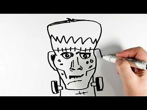 How to draw Frankenstein face easy