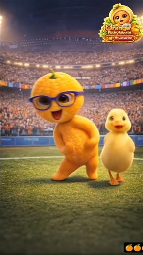 Orange Baby & Duck dhol beat par full on dance! Stadium me energy #shortsindia ‪@OrangeBabyWorld‬