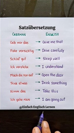 German to English Sentence Translation 📖🔥 #deutsch #englisch ##übersetzung