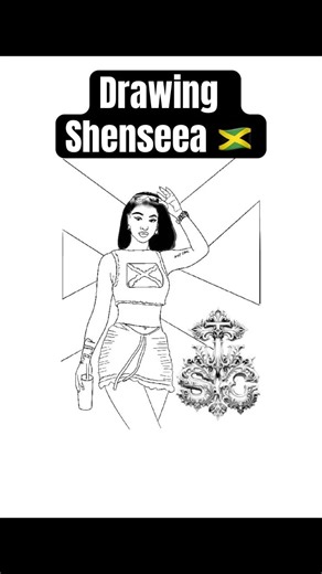 Drawing Shenseea 🇯🇲 with the Jamaica Flag | Easy Sketch ✍️LEEYEEZY