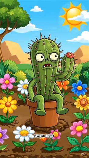 Zombie Cactus Lands on Earth... First Day Disaster! 😱🌵#shorts #pvz #funny
