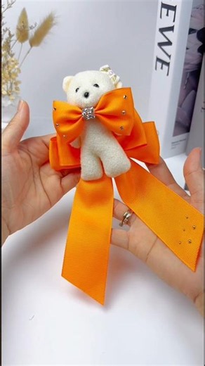 DIY Teddy Bear Ribbon Bow 🧸🎀