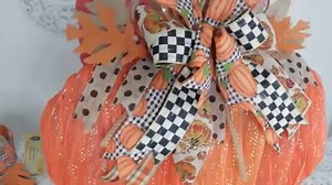 20 reactions · 5 comments | Sharing a DIY deco mesh splatter screen pumpkin + bow! Happy crafting!! | Olivia's Romantic Home DIY | Facebook
