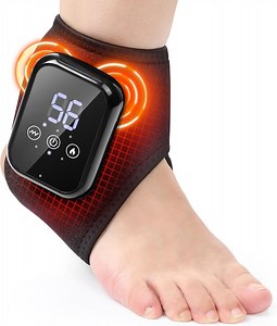 Cordless Ankle Massager with Heat & Vibration, Ankle Heating Pad- Auto Shut Off, Adjustable 118°F-136°F for Ankle and Feet
