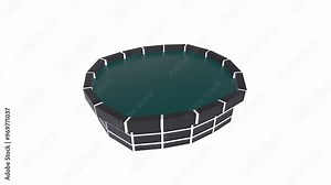 3D rendering of a circular pool design with modern edge details