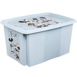 Keeeper Mickey Mouse Turn Around Stackable Box with Lid 45 Litre Cloudy Blue