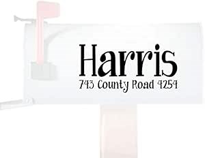Personalized Mailbox Decal Sticker, Vinyl Letters, Name, House Number and Street Name (Basic (12x6)) by Wall Decor Plus More