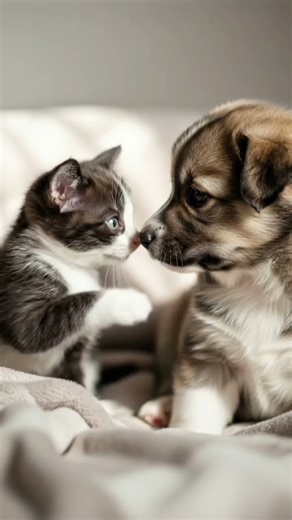 cute baby cat and dog baby talking# popular #shorts