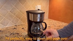 5 Cup Replacement Coffee Carafe, Fits Mr Coffee 5-cups Coffee Machines Model BVMC-PC05BL2, BVMC-SC05BL, Compatible with Gourmia GCM3510 5cups Coffee Maker, Black handle
