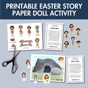 Printable Easter Story Paper Dolls | Biblical Kids Play Scenes for Holy Week