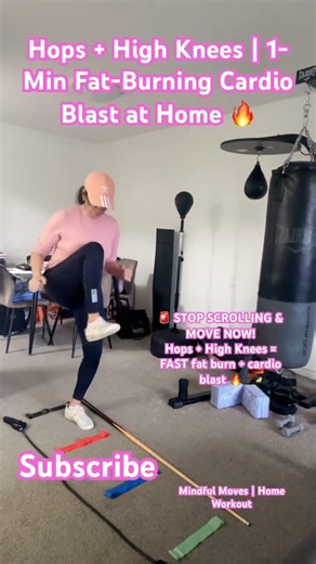 Hops + High Knees | 1-Min Fat-Burning Cardio Blast at Home🔥#trending #homeworkout #weightloss