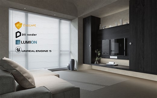 一个空间用Enscape、D5、Lumion11、UE5对比